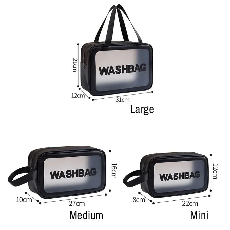 Sminkväskor i vattentätt material, 3-pack